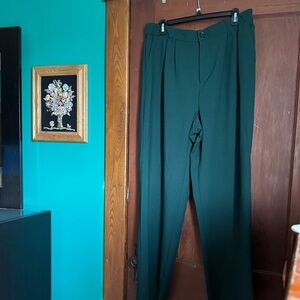 🌲🐢🌳🥦SO Women's Dark Green Wide Leg Pants